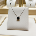 Collana punto luce con diamante naturale nero 0,55 ct