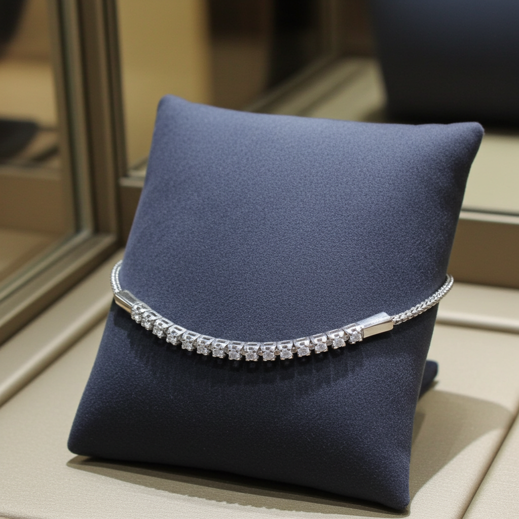 Bracciale Mezza  tennis - 18 carati Oro Bianco - 1.50ct. tw. Diamante (Naturale)
